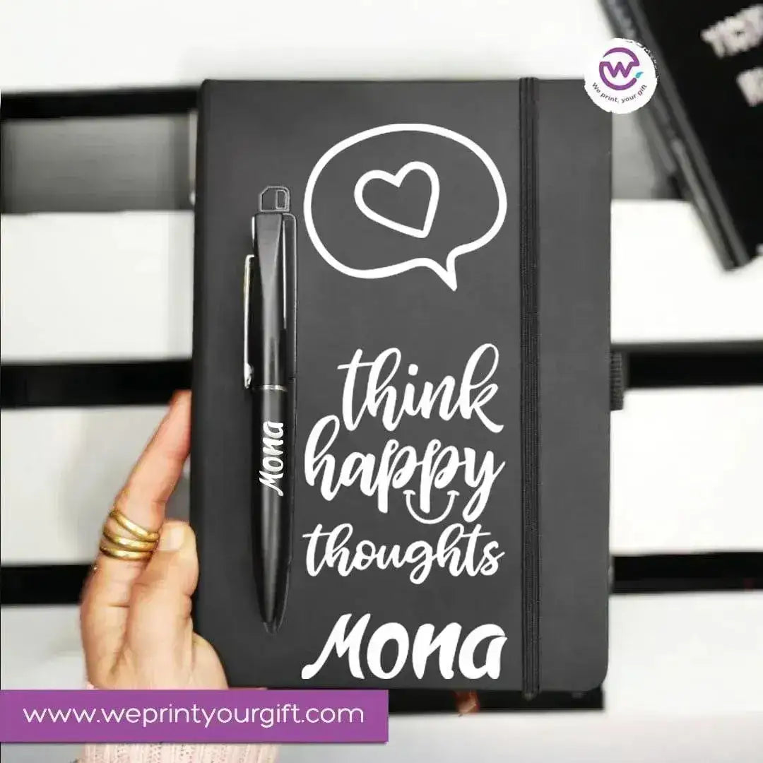 Rubber Notebook with magnetic pen - WE PRINT