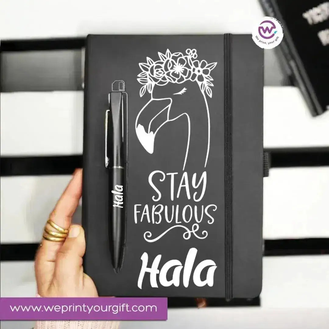 Rubber Notebook with magnetic pen - WE PRINT