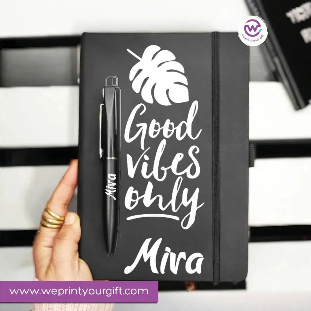 Rubber Notebook with magnetic pen - WE PRINT