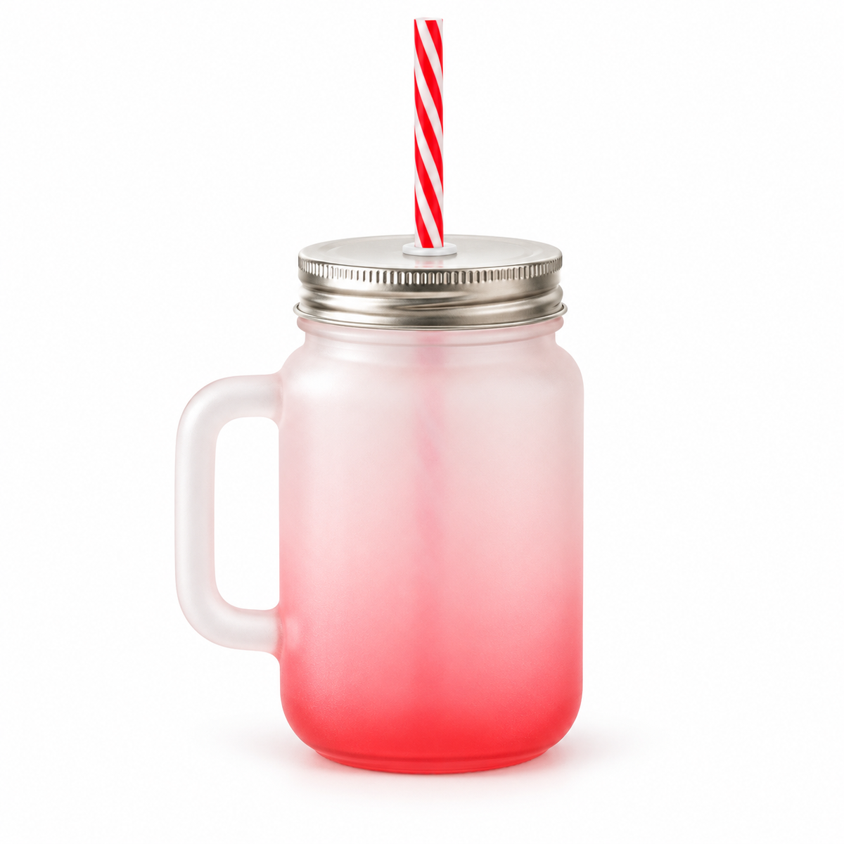 Gradient Glass Mug with Aluminum Lid & Straw - Customization Options