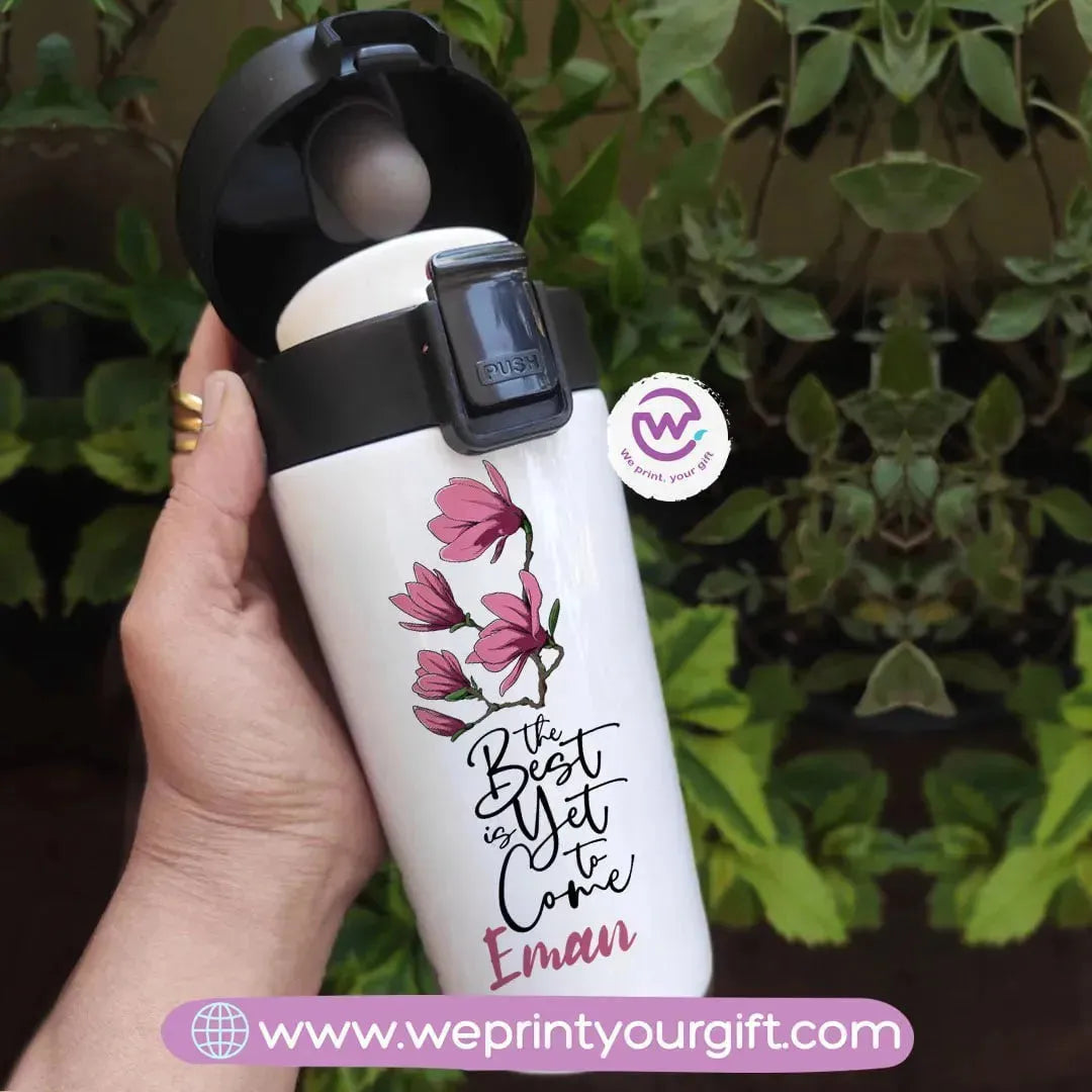 Thermal Mug with Black Lock- Floral - WE PRINT