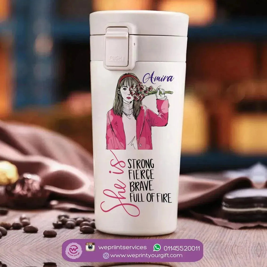 Thermal Mug with Lock - Motivation - WE PRINT