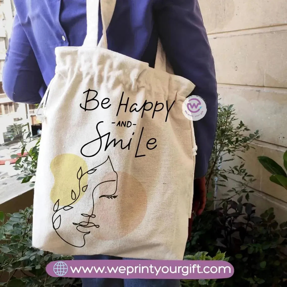 Tote bag with string- Boho - WE PRINT