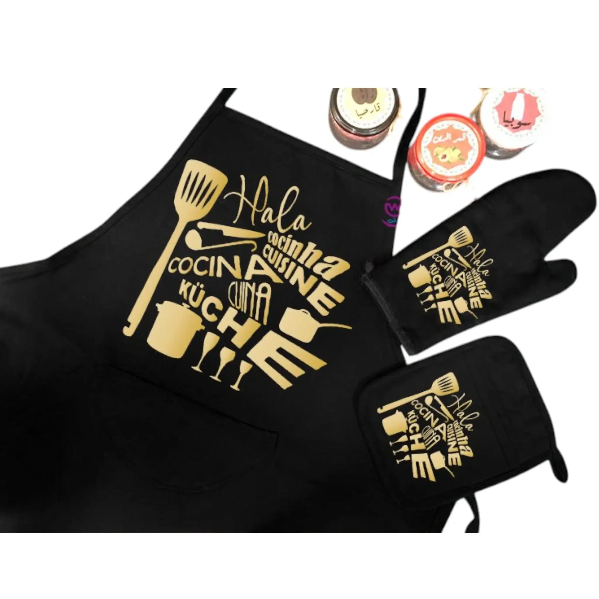 Personalized Kitchen Apron Set -3 Pieces -A - WE PRINT