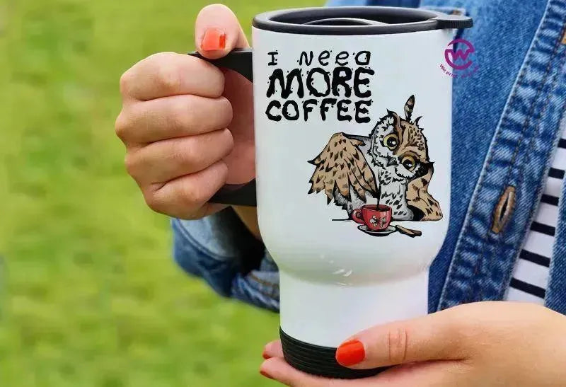 Travel Mug White - Owl