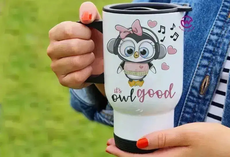Travel Mug White - Owl