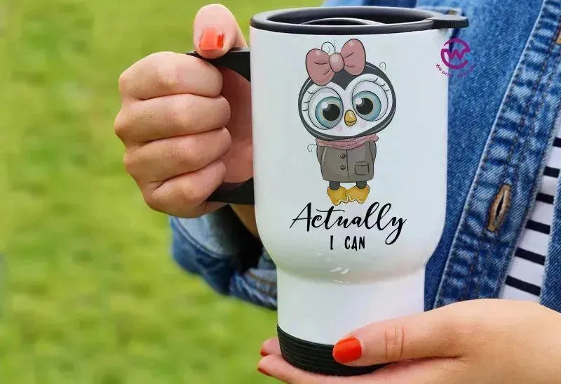 Travel Mug White - Owl
