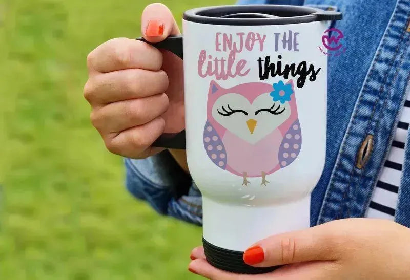Travel Mug White - Owl