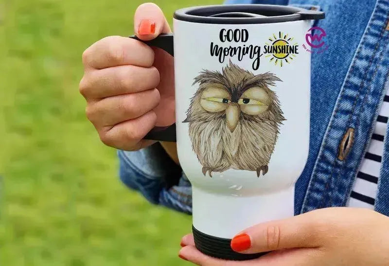 Travel Mug White - Owl