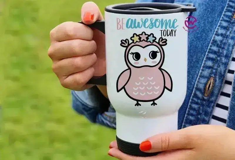 Travel Mug White - Owl