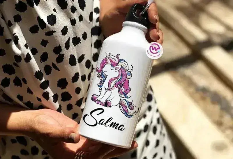 Water Bottle flask-Aluminium - Unicorn - WE PRINT