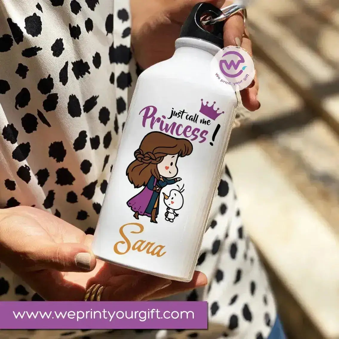 Water Bottle flask -Aluminum -Disney Princesses New - WE PRINT