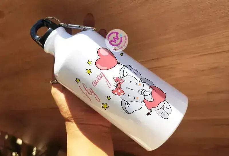 Water Bottle flask -Aluminum -Elephant - WE PRINT