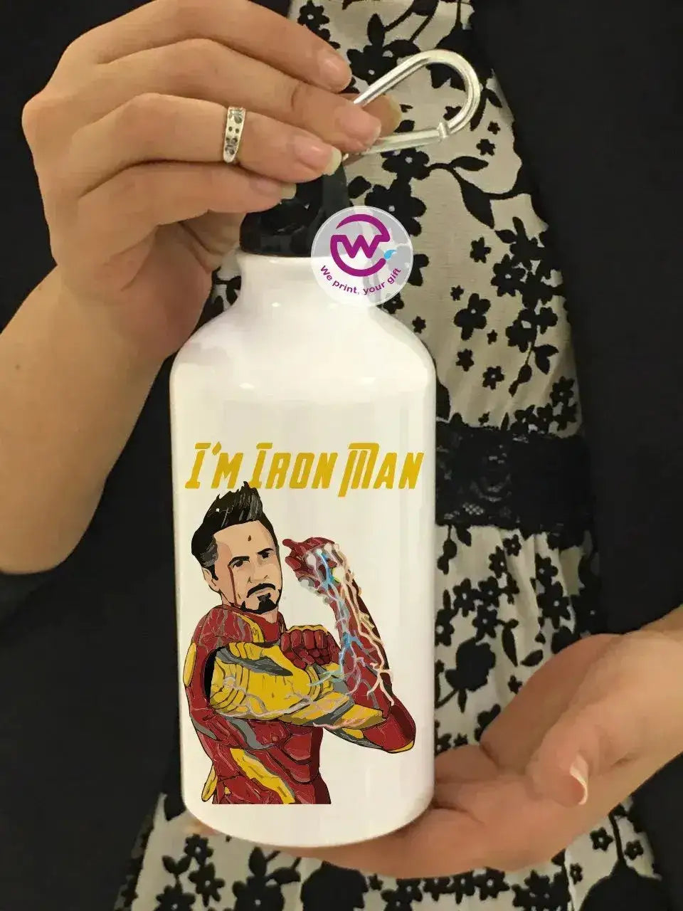 Water Bottle flask -Aluminum -Marvel - WE PRINT