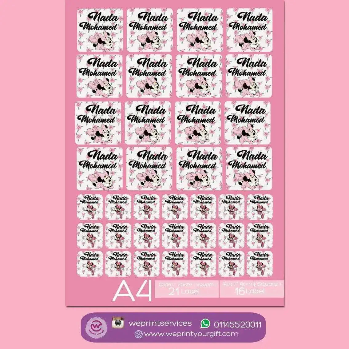 Waterproof label - school label Minnie - WE PRINT
