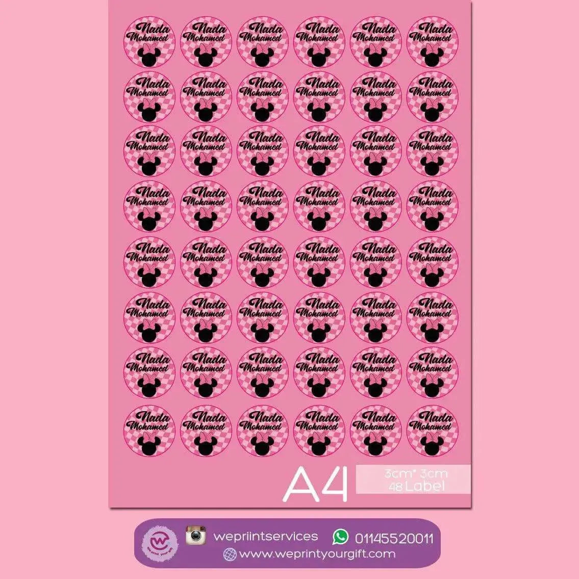 Waterproof label - school label Minnie - WE PRINT