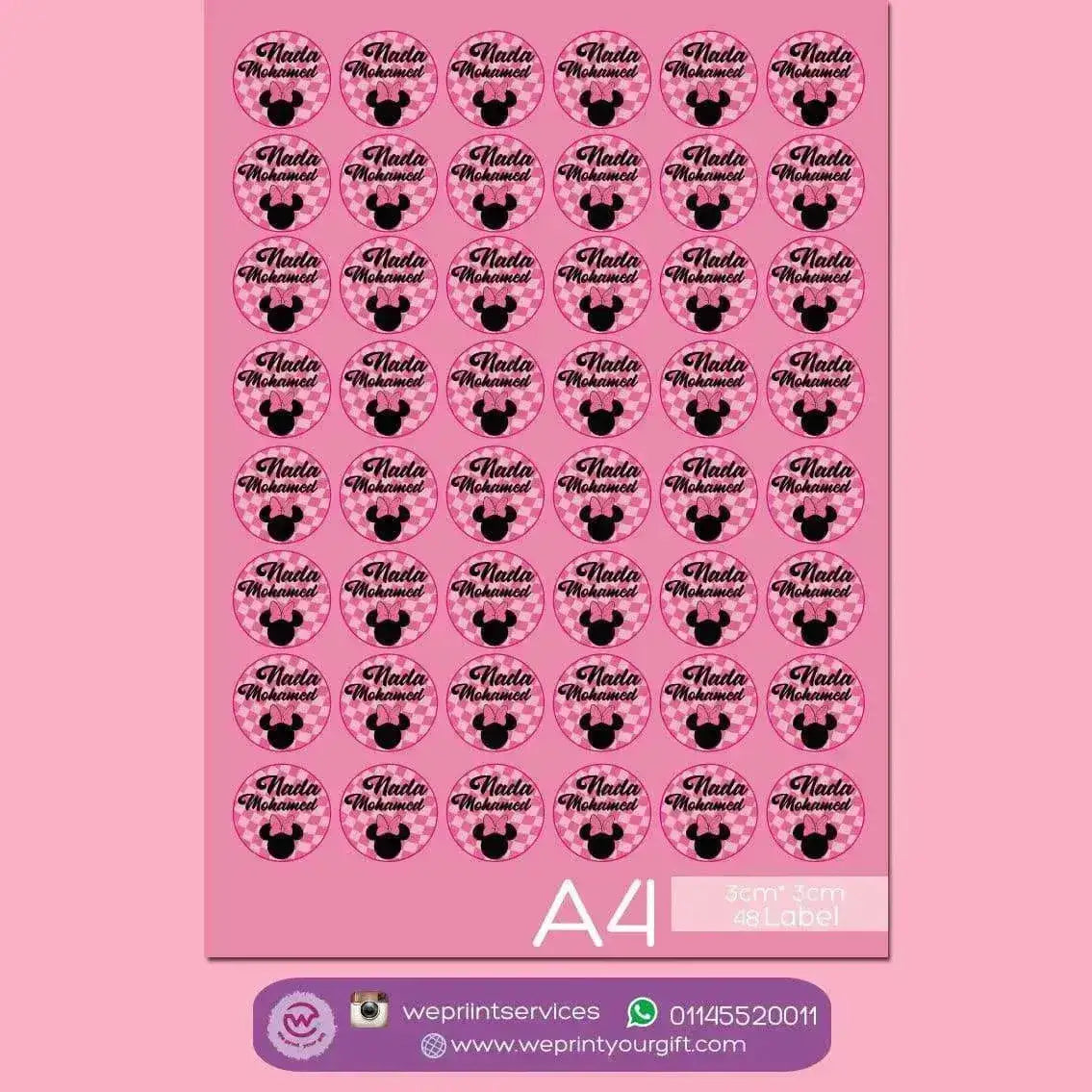 Waterproof label - school label Minnie - WE PRINT