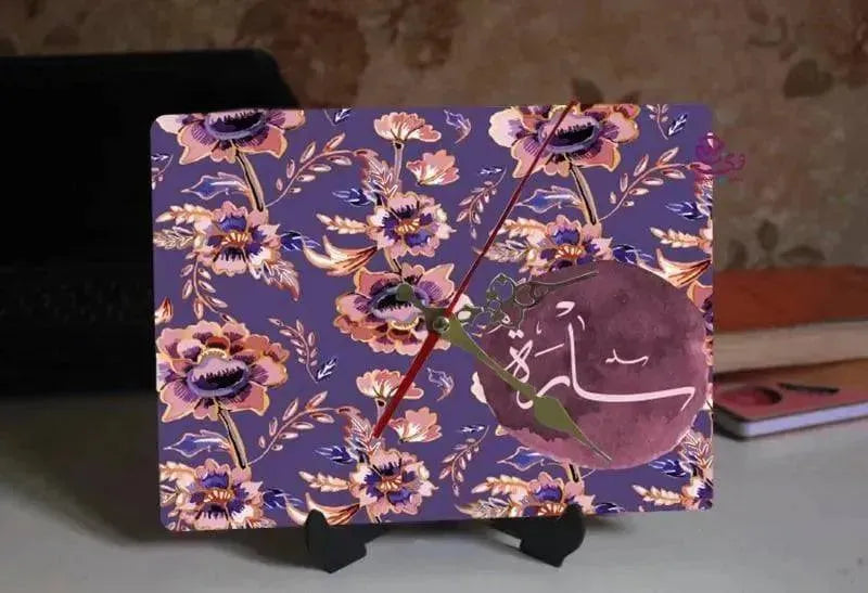 Wooden Desk Clock -Arabic Names-B - WE PRINT