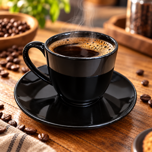 Black Porcelain Coffee Cup