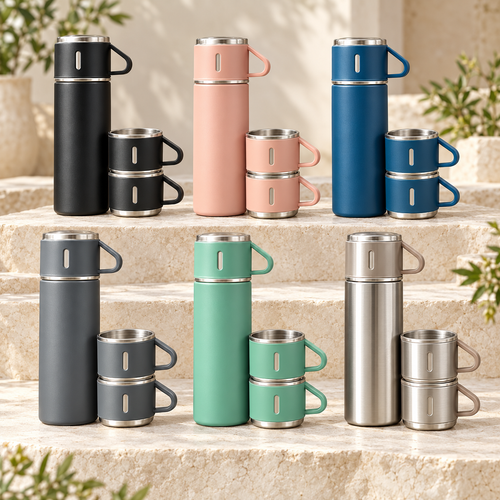 Personalised Thermal Flasks with Two Extra Cups