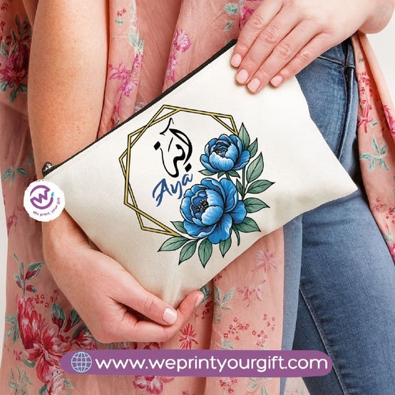 Arabic Name Makeup Bag & Pencil Case – Personalized Cotton Pouch