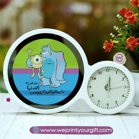 Round Magic Mirror with Clock – Monsters Inc Edition