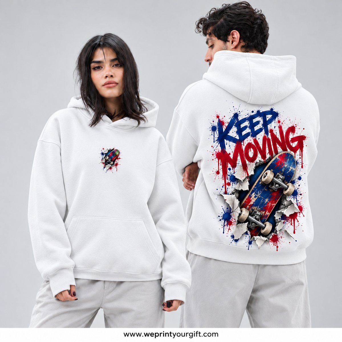 Unisex "Keep Moving" Hoodie - Premium Melton Cotton