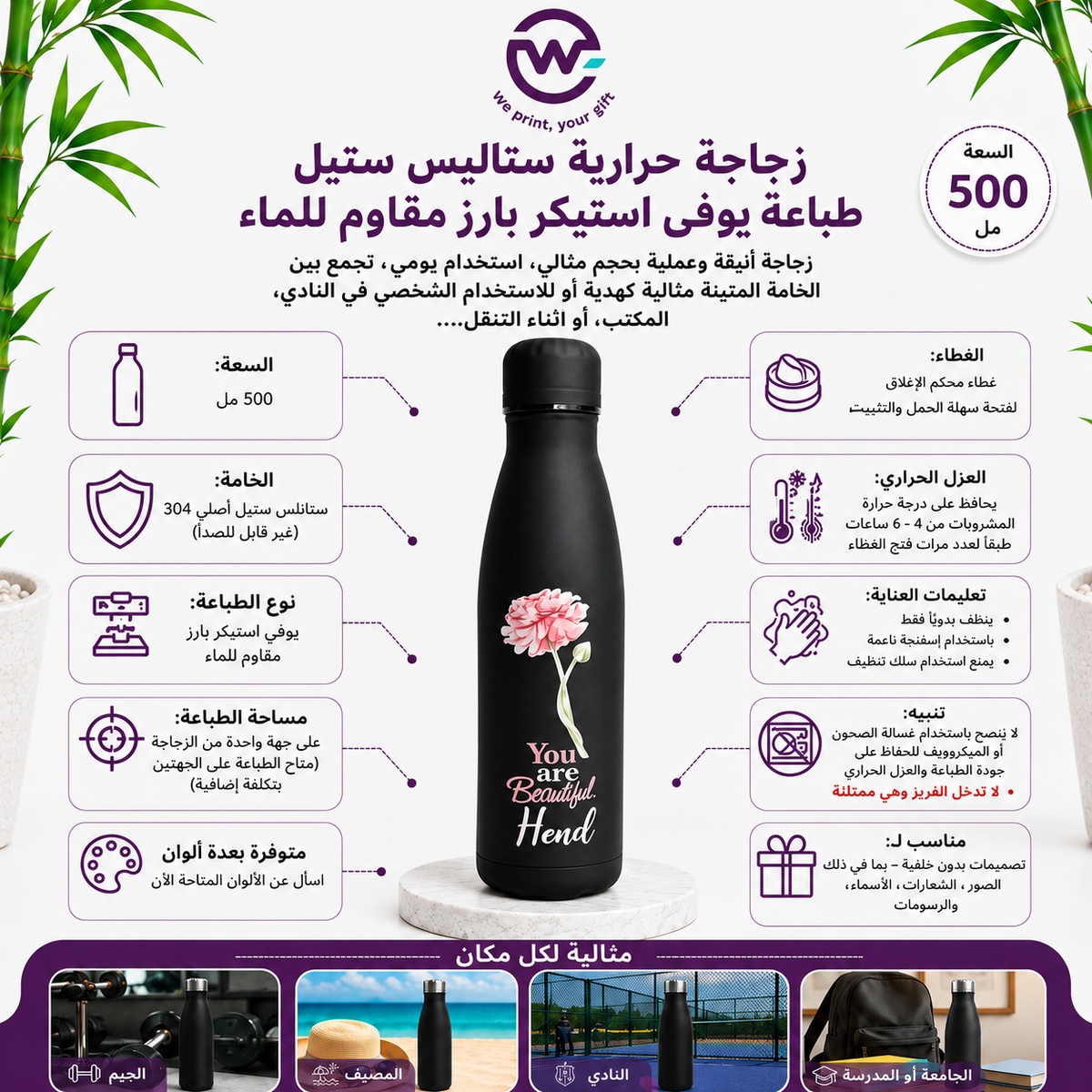 Black Thermal Water Flask- Buy 2 Get 1 Free