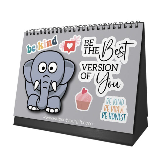 Cute Elephant Desk Calendar 2026
