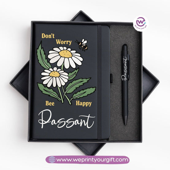 Retro Motivational Personalized Notebook & Metal Pen Gift Box