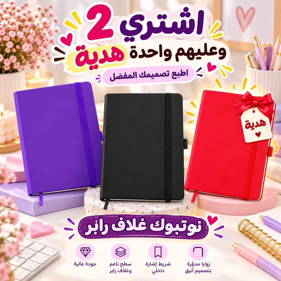 Custom Rubber Hardcover Notebook - A5- Buy 2 Get 1 Free