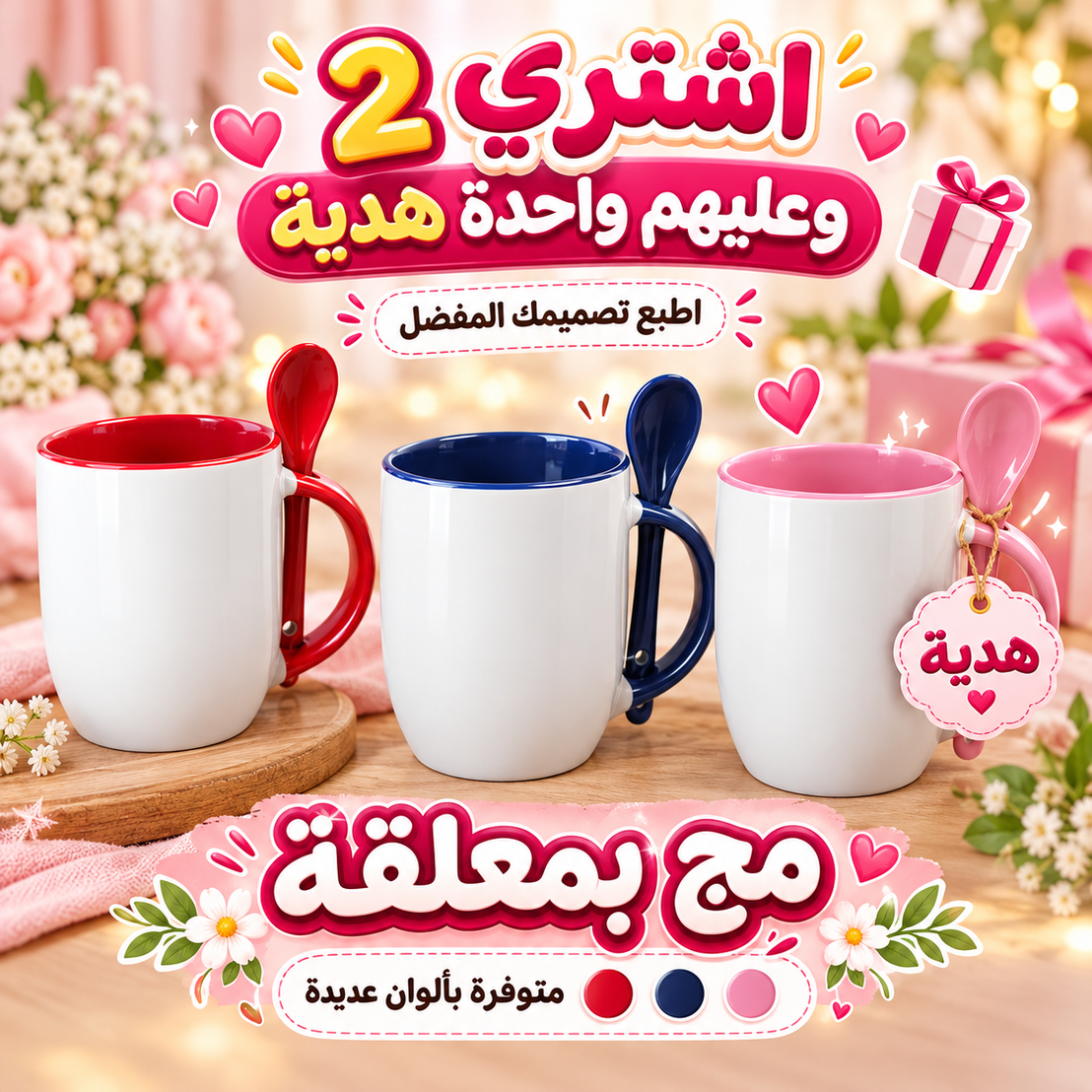 Premium Custom Mug with Spoon - Buy 2 Get 1 Free