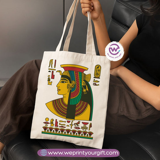 Ancient Egyptian Heritage Canvas Tote Bag – Premium Heavy Fabric