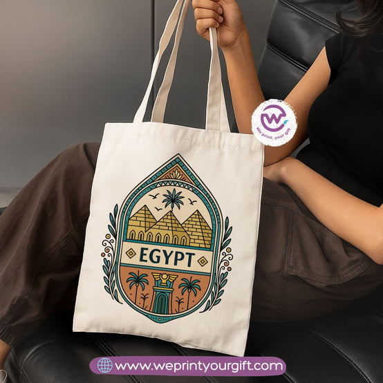 Ancient Egyptian Heritage Canvas Tote Bag – Premium Heavy Fabric