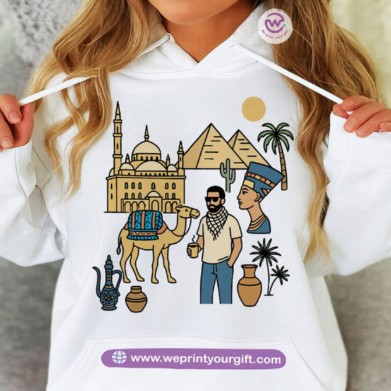 Pharaonic Egyptian Hoodie – Cotton Melton Unisex