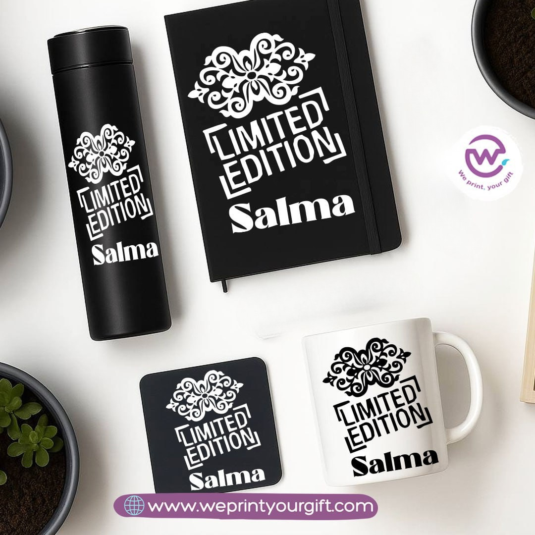 Personalized Motivational Gift Set with Name – 4 Pieces (Black Edition)