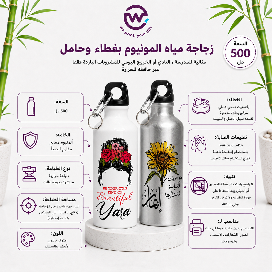 Water Bottle flask -Aluminium -Customization Option