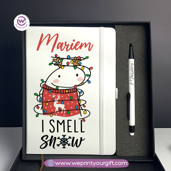 Christmas Luxury Notebook & Engraved Pen Gift Box