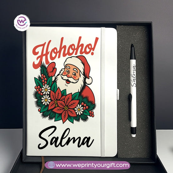 Christmas Luxury Notebook & Engraved Pen Gift Box
