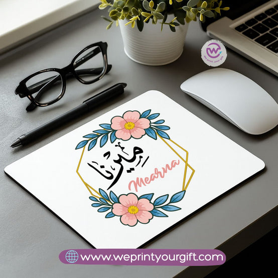 Personalized Mouse Pad with Name – Floral Design