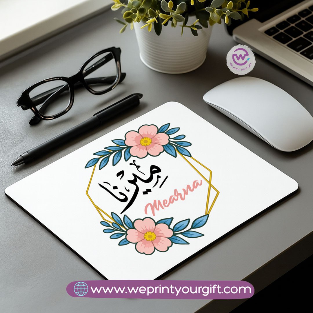 Personalized Mouse Pad with Name – Floral Design