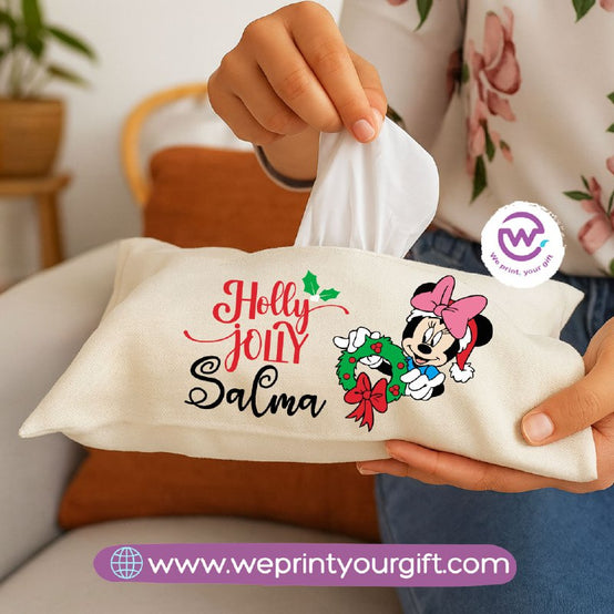 Personalized Fabric Tissue Holder – Christmas Designs