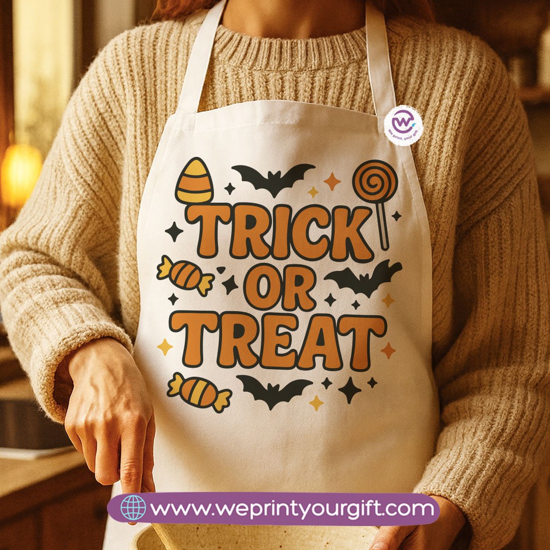 Spooky Halloween Apron – Custom Heavy Cotton Kitchen Apron with Front Pocket