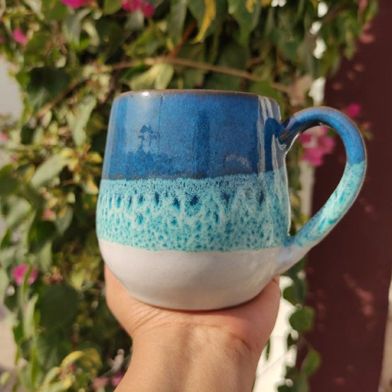 Ocean Handmade Pottery Mug – 400 ml- Customization Options