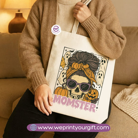 Halloween Canvas Tote Bag – Spooky Egyptian-Inspired Designs | Heavy Canvas Fabric