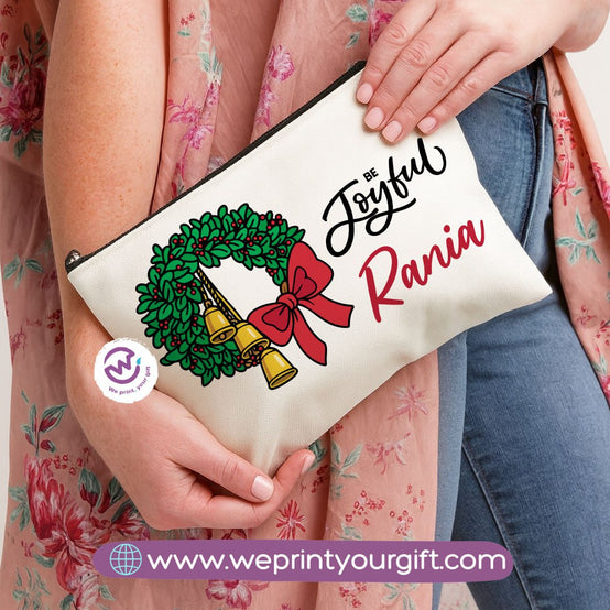 Christmas Makeup Bag & Pencil Case – Premium Cotton Pouch (23×17 cm)