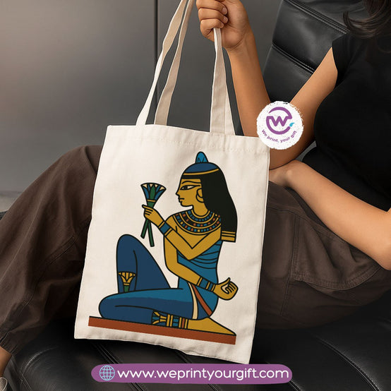 Ancient Egyptian Heritage Canvas Tote Bag – Premium Heavy Fabric