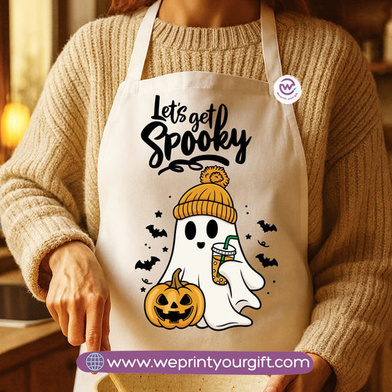 Spooky Halloween Apron – Custom Heavy Cotton Kitchen Apron with Front Pocket