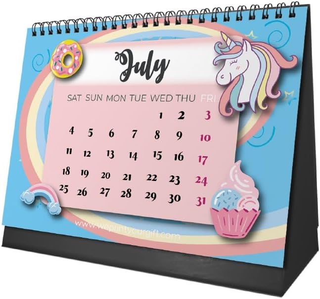 Unicorn Daydreams 2027 Desk Calendar – Rainbows & Little Inspirations