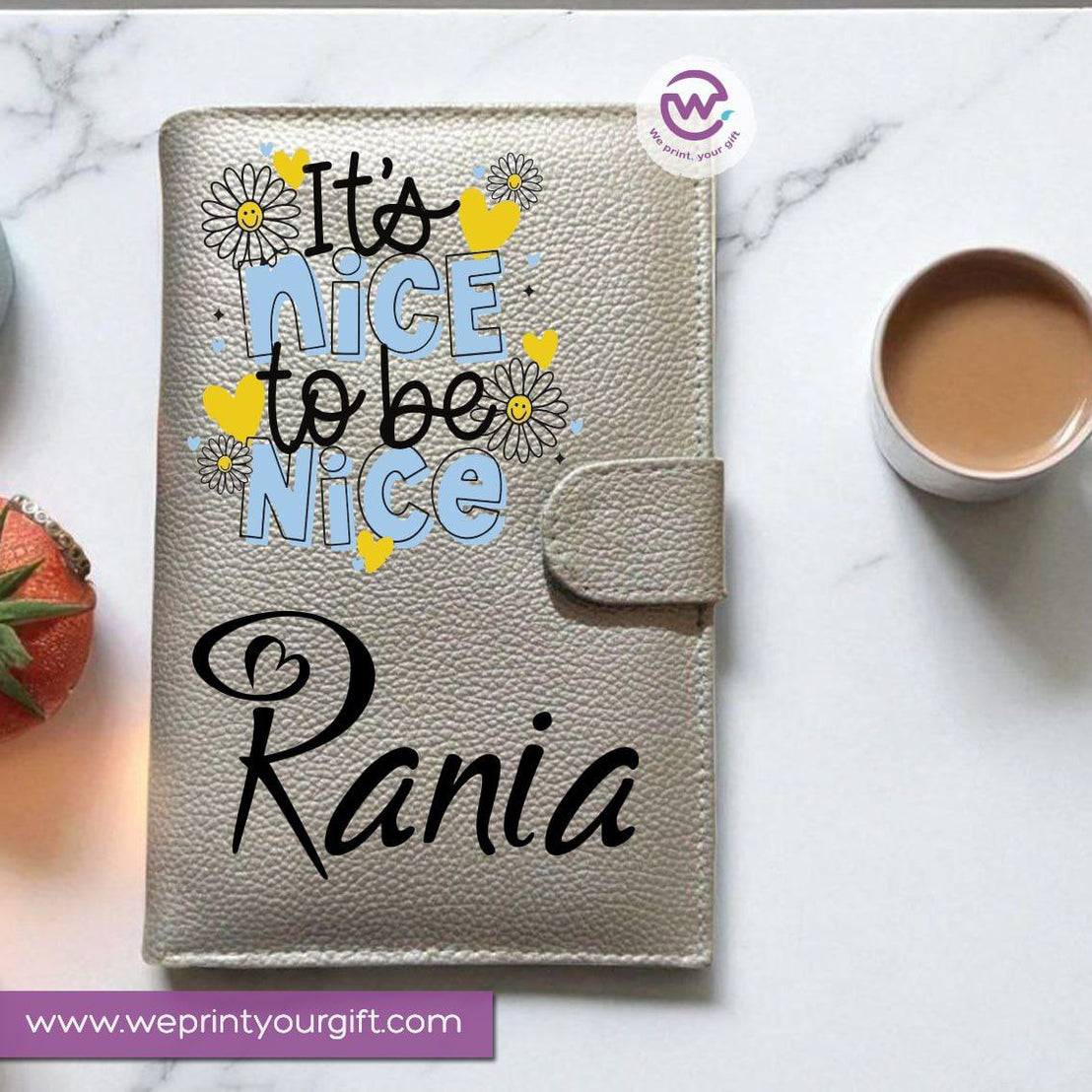 Leather Wallet for Women-Silver-Floral